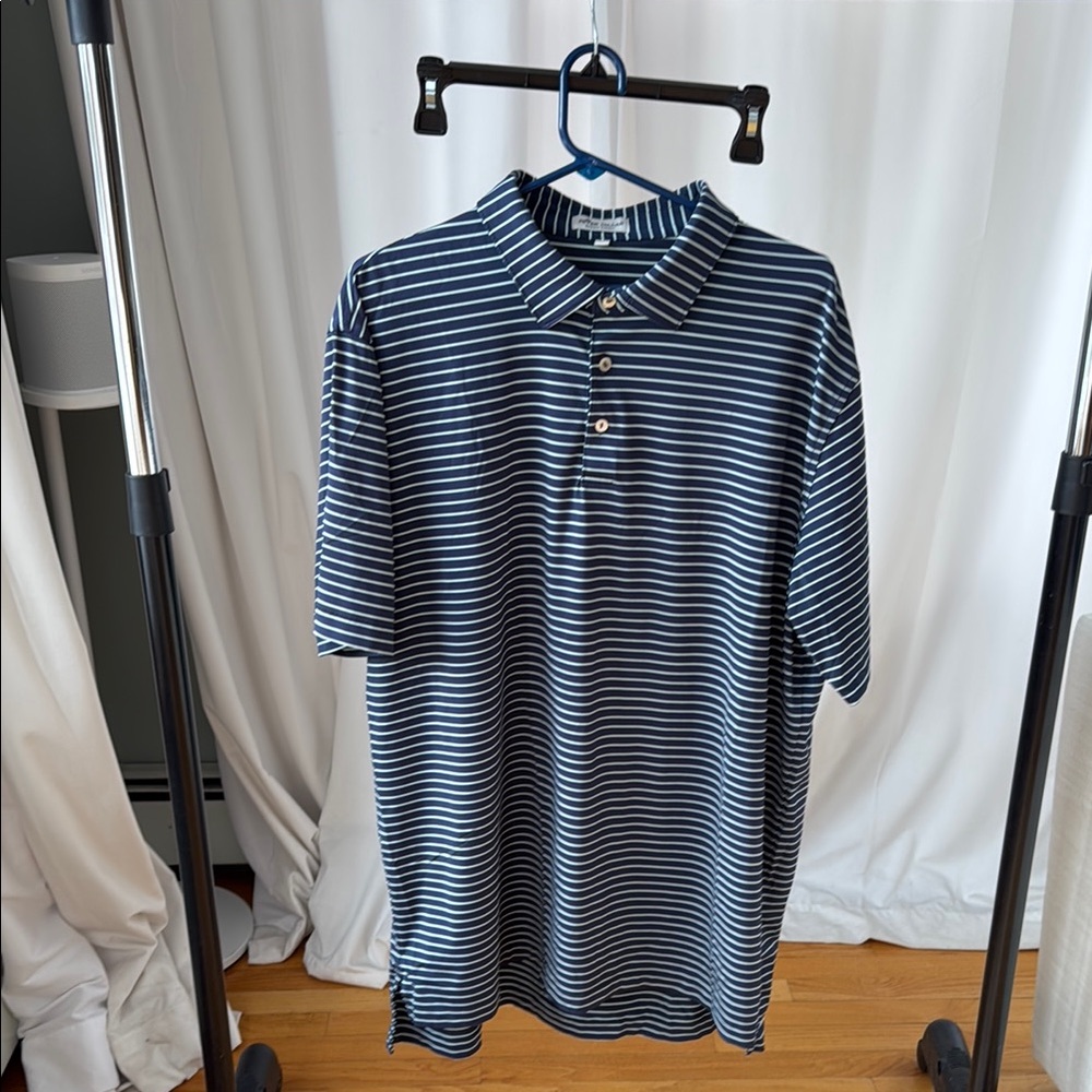 Navy Striped Polo Shirt
